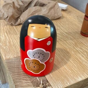 Red Kokeshi Doll Decorative Figurine - Home Accents